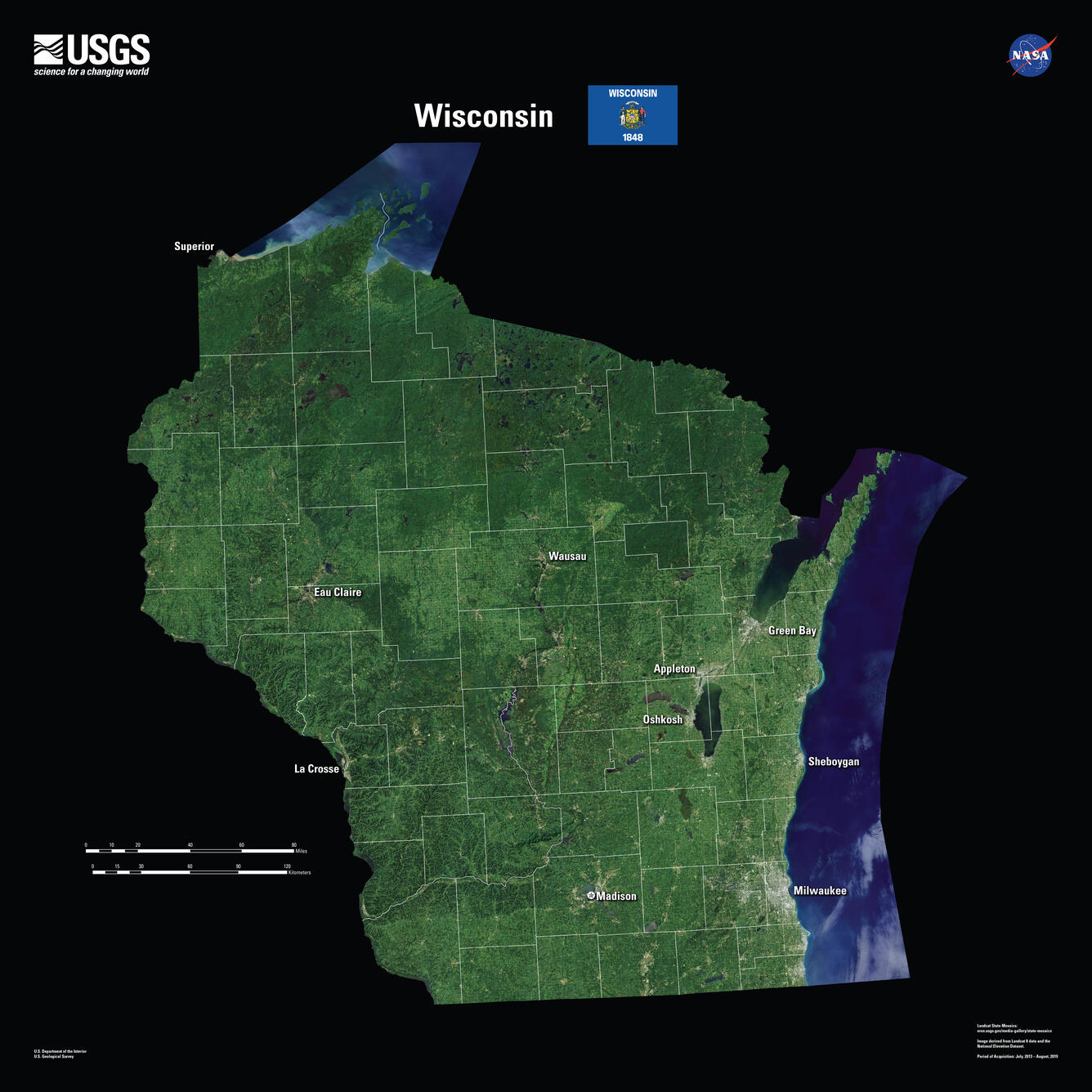 Wisconsin Landsat State Mosaic