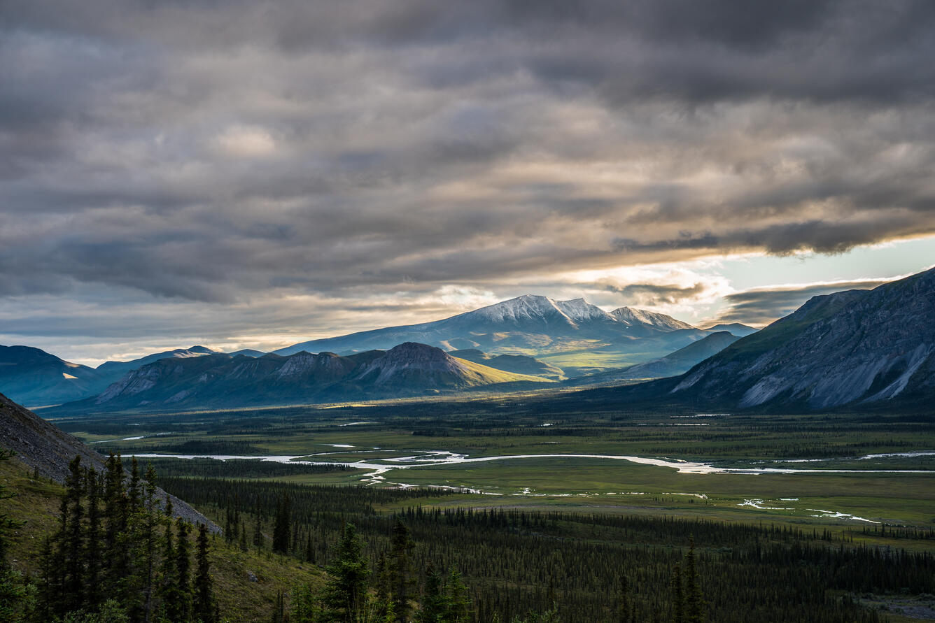 Looking across the valley toward the Sheenjek River, Arctic National Wildlife Refuge