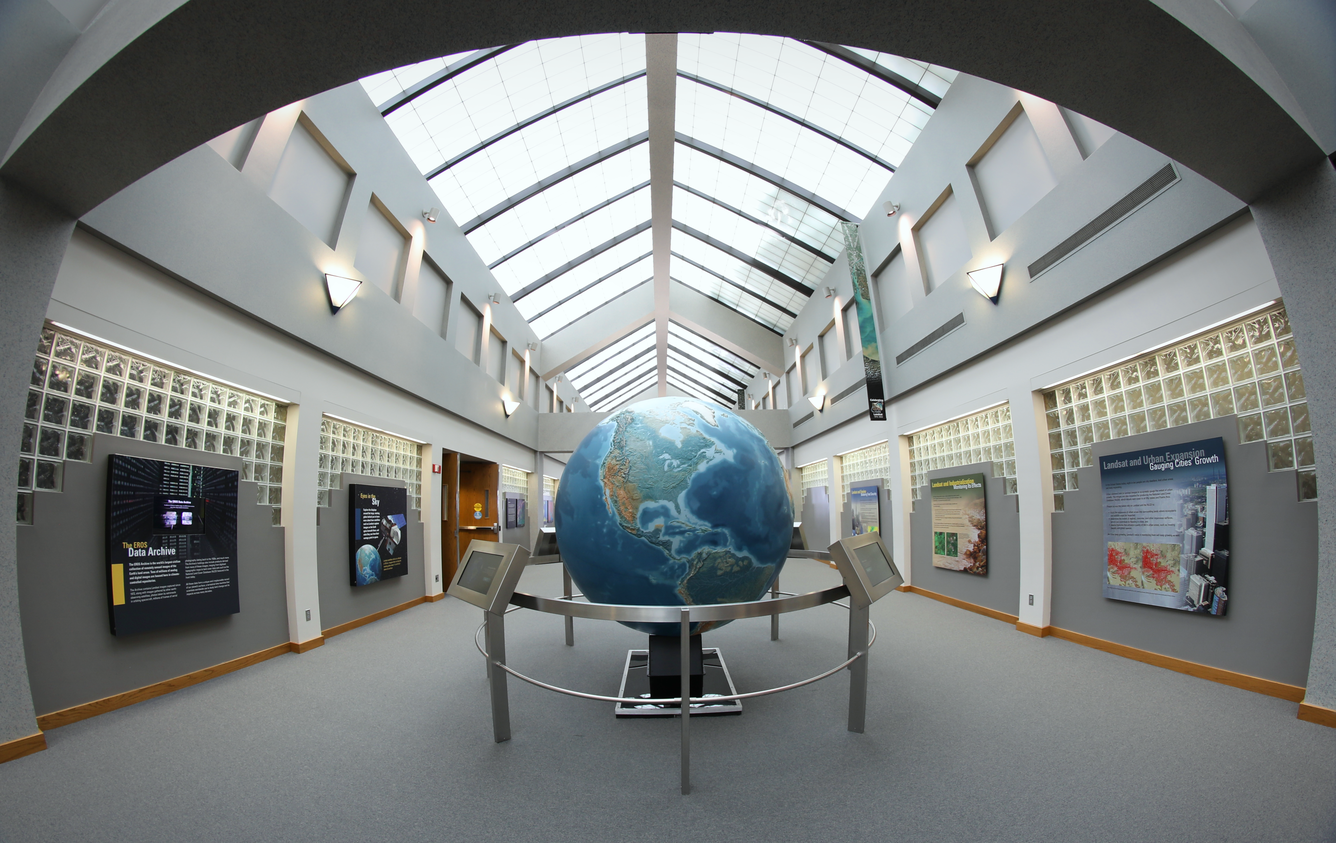USGS EROS Center Atrium and Globe