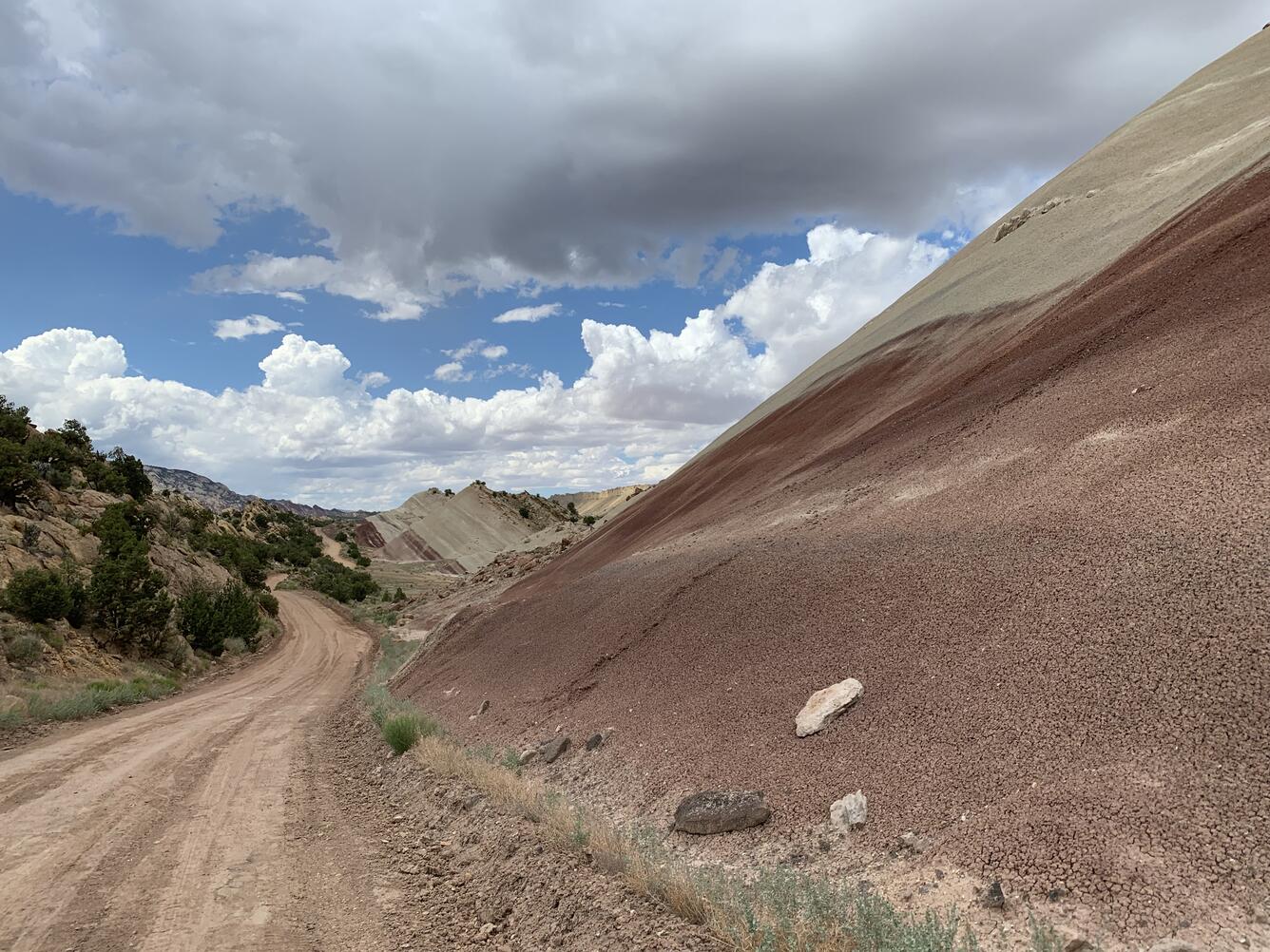 a road and cliff in Capitol Reef National Park