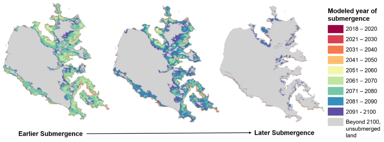 Three maps modeling submergence