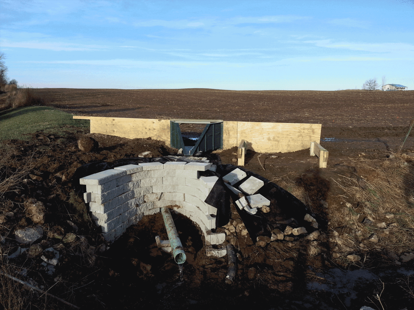 Photos of common challenges for edge-of-field monitoring