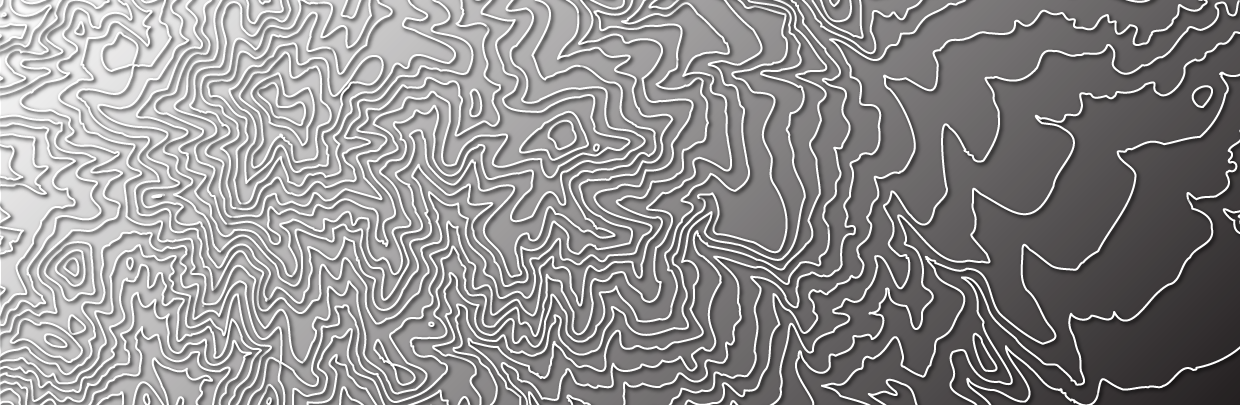 Image of white contours on a white to black gradient background