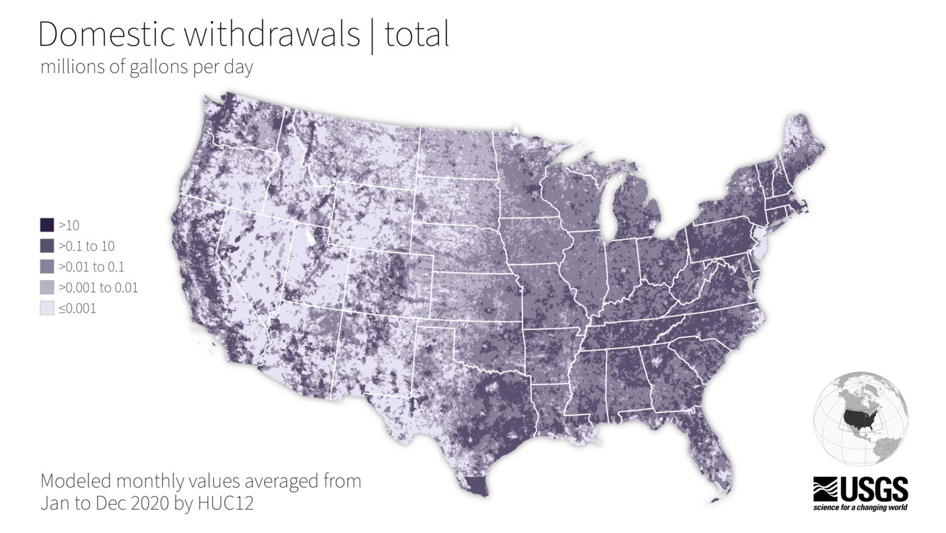 map of domestic water use