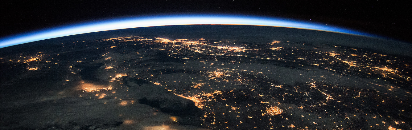 Space view of blizzard Jonas on Earth on January 24, 2016.