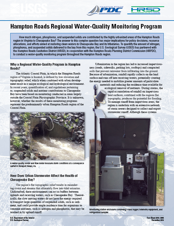 Front page of USGS fact sheet 2016-3095