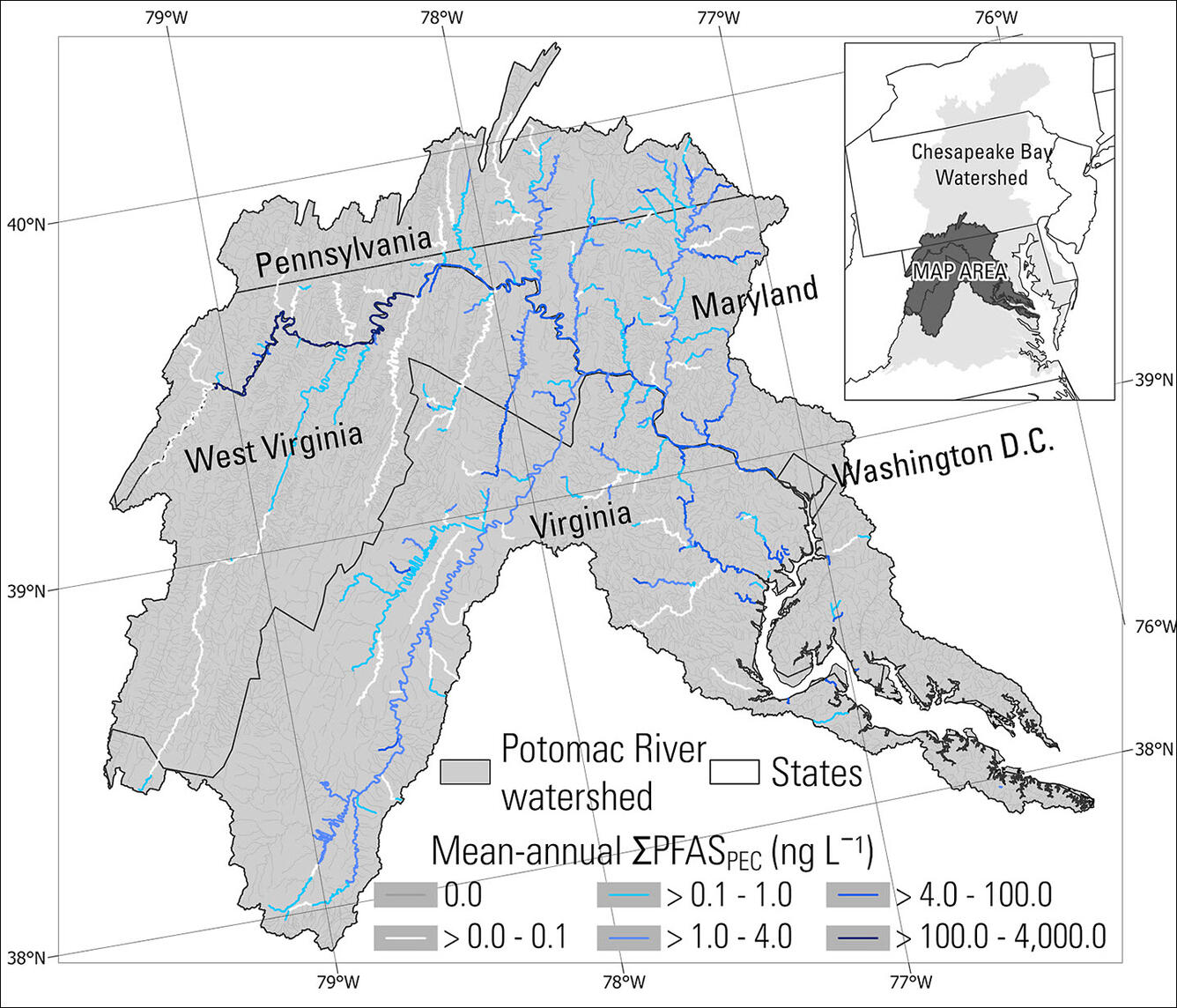 Map of Potomac Watershed