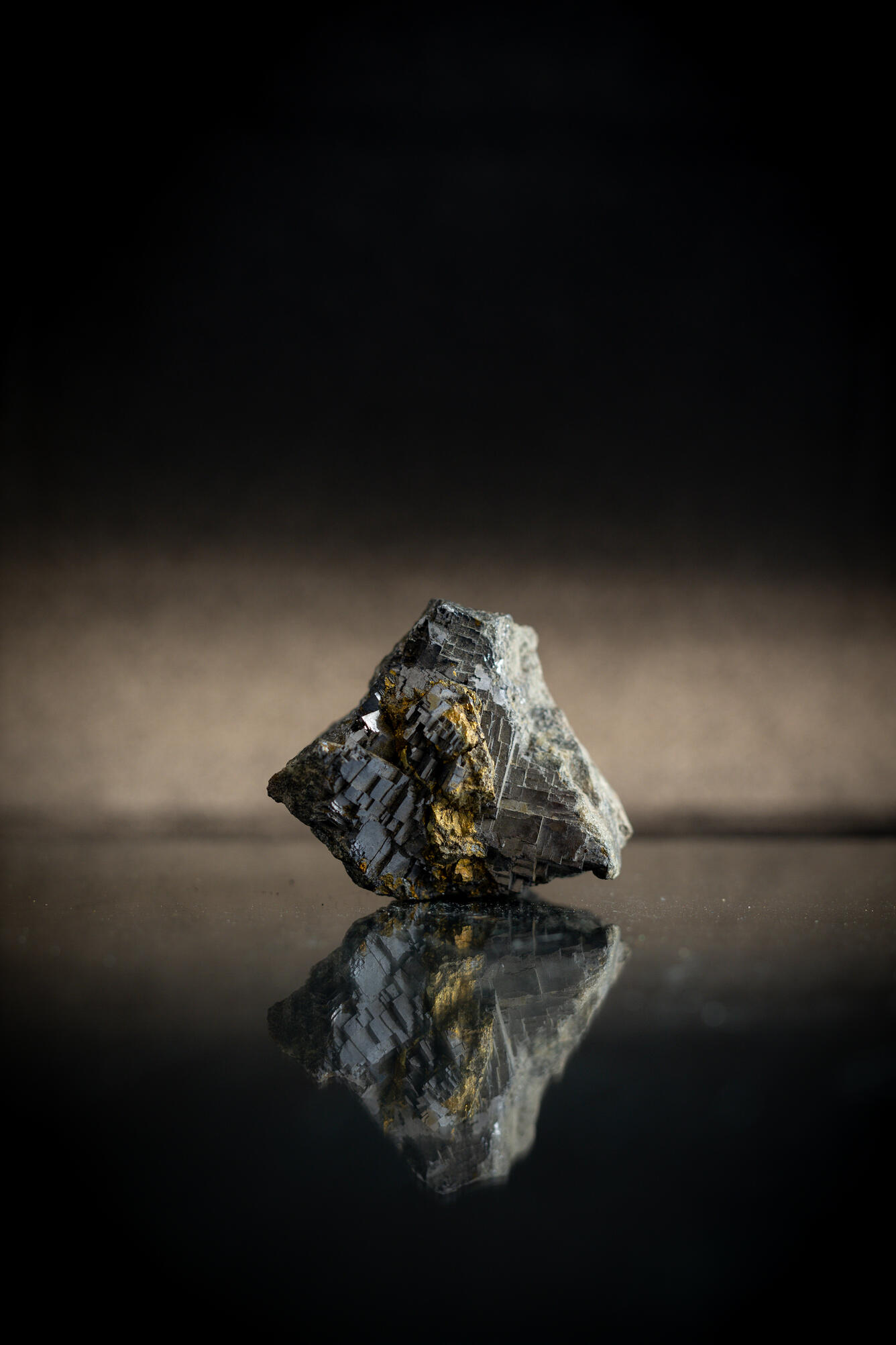 USGS mineral specimen featuring galena and chalcopyrite.