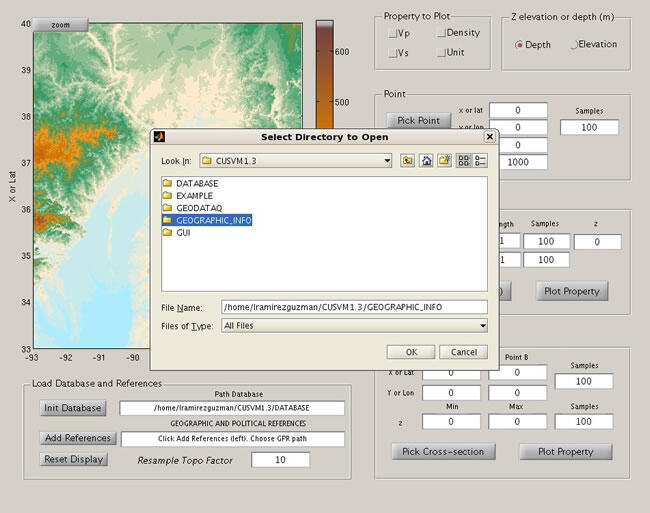 screenshot of GUI interface