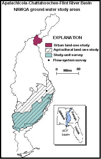 Groundwater Study Area Map, Apalachicola-Chattahoochee-Flint River Basin