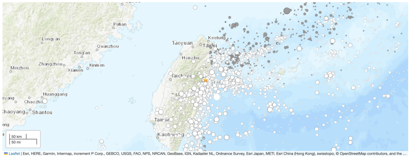 taiwan earthquakes