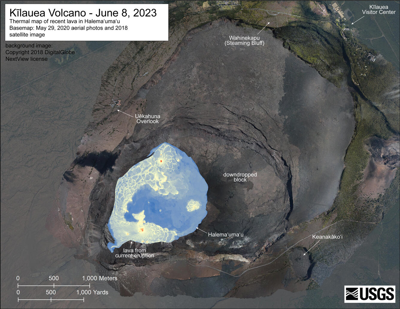 Color map of crater floor temperature