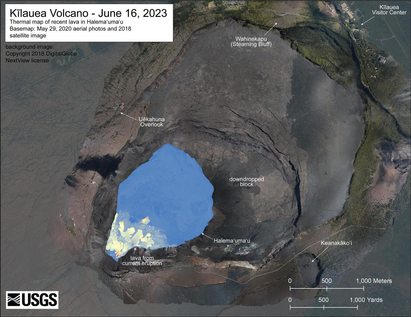 Color image of crater floor temperature