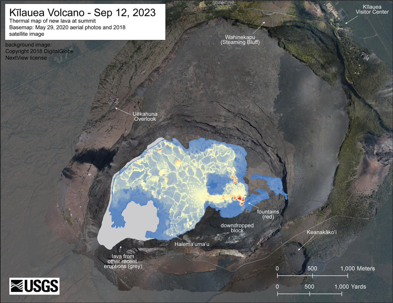 Color map of eruption temperature