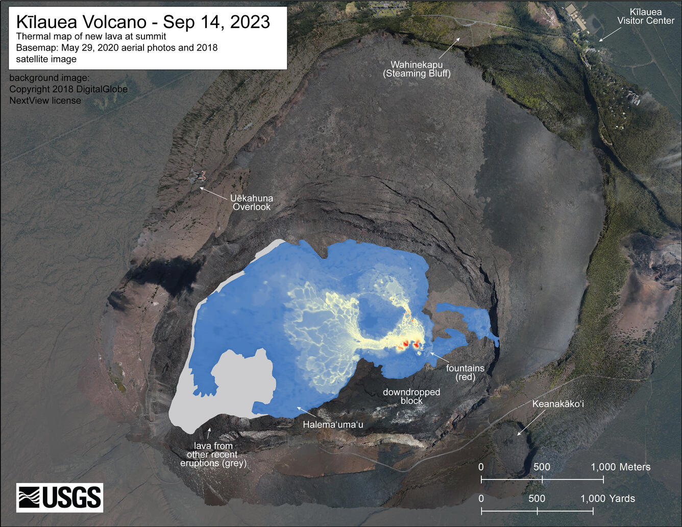 Color map of eruption temperature