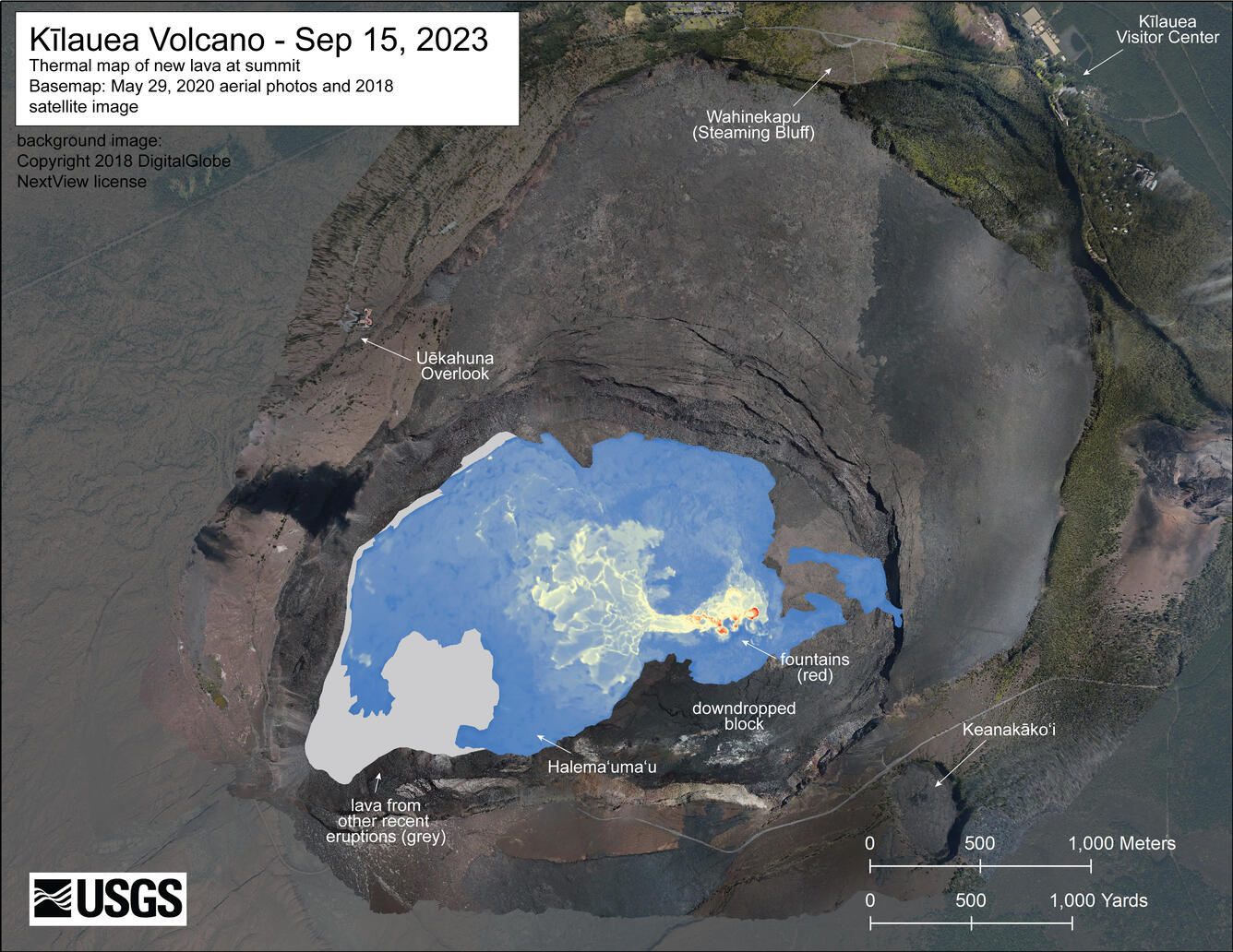 Color map of eruption temperature