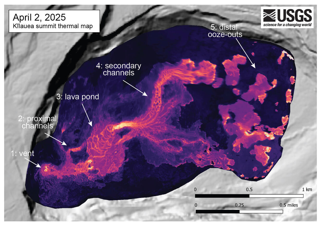 Color map of crater floor temperature