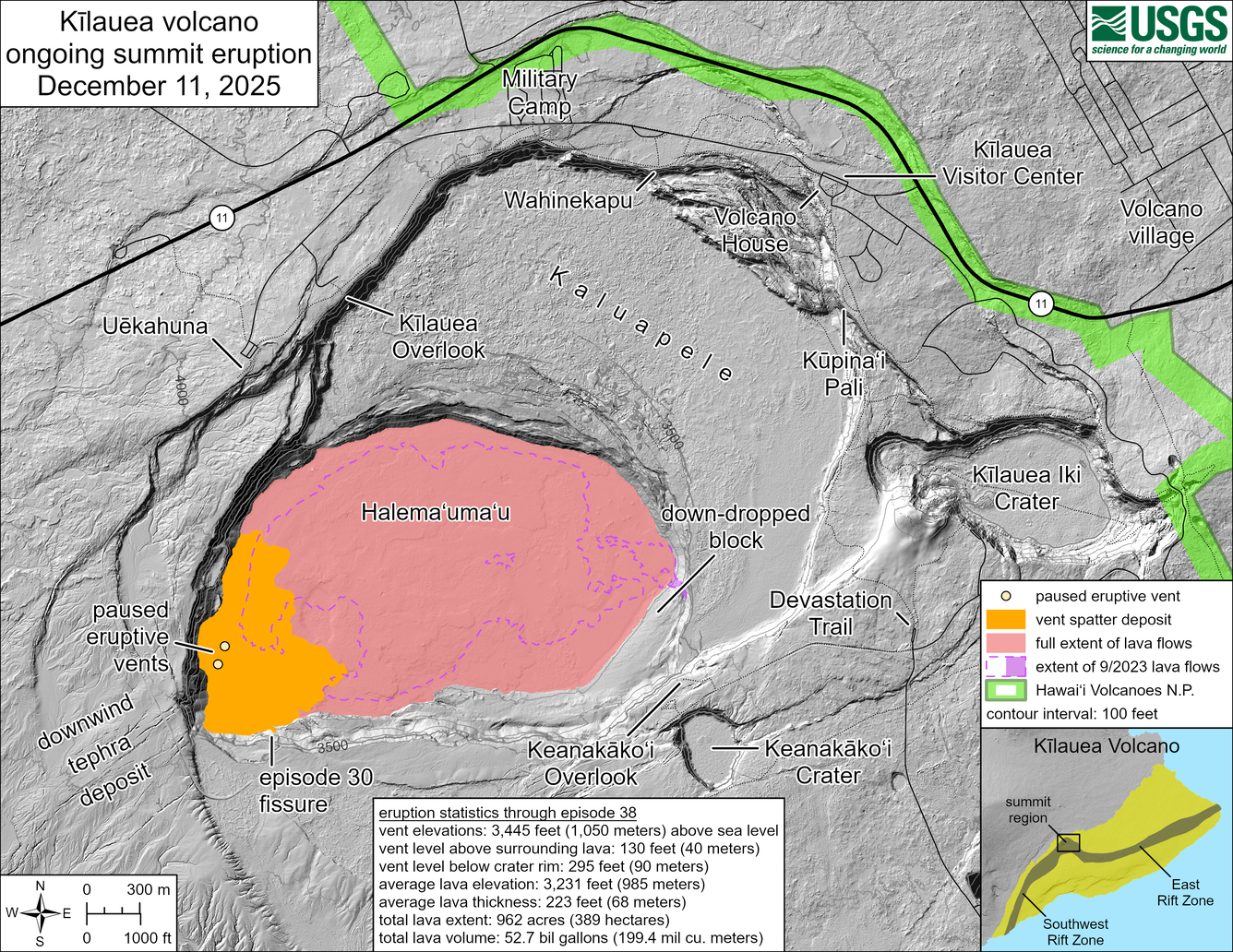 Color map of eruption area