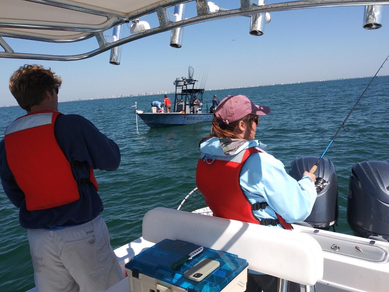 USGS scientists fish in the Gulf