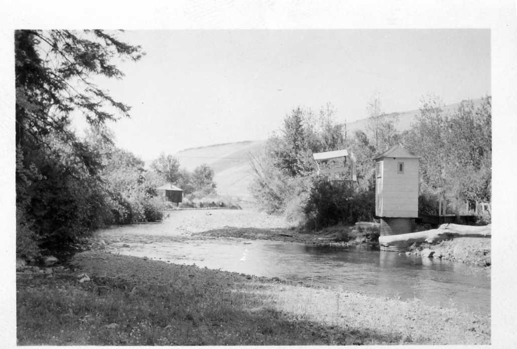 Small shed next to small river