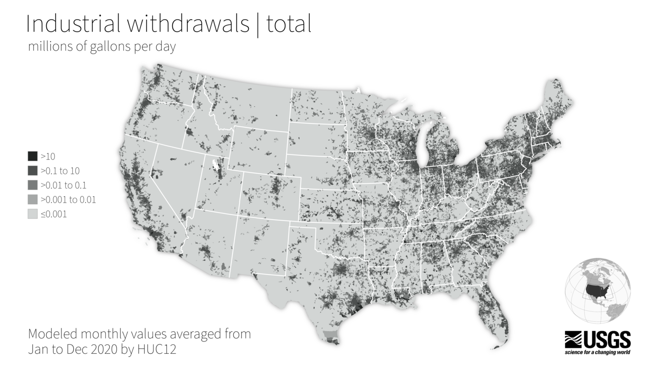 map of industrial water use
