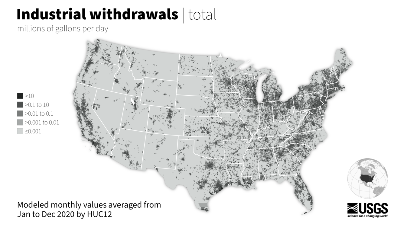 map of industrial water use