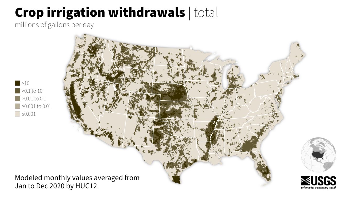 map of irrigation by huc12