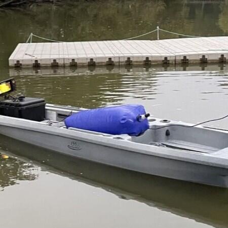 image of a kayak with scientific equipment