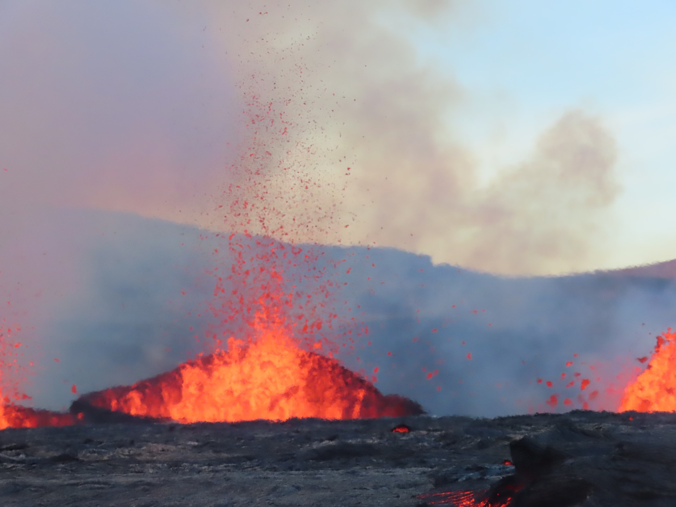 lava fountain at the summit of Kīlauea