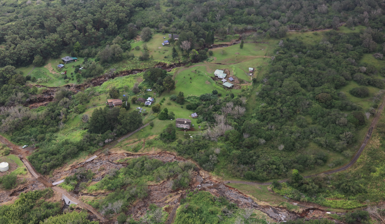 Photo of multiple landslide source areas