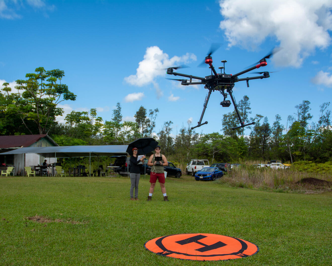 USGS scientists flying a UAS as part of a DOI UAS Training Class