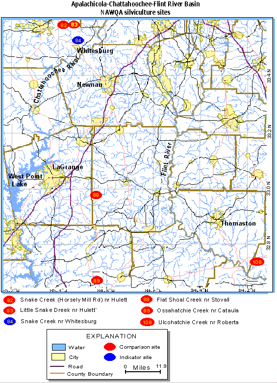 Apalachicola-Chattahoochee-Flint River Basin NAWQA silviculture sites