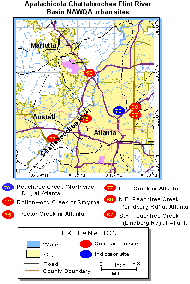 Apalachicola-Chattahoochee-Flint River Basin NAWQA urban sites