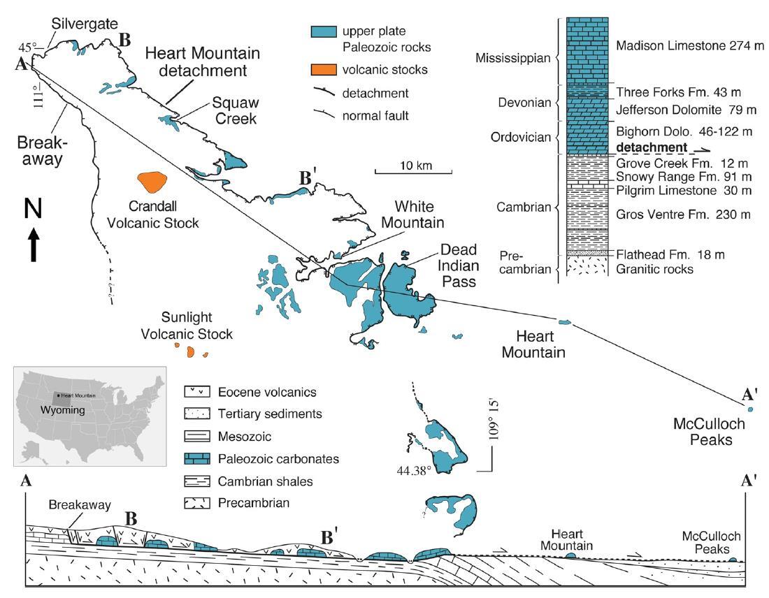 Map of the Heart Mountain slide block