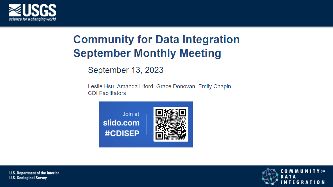 Monthly meeting opening slide