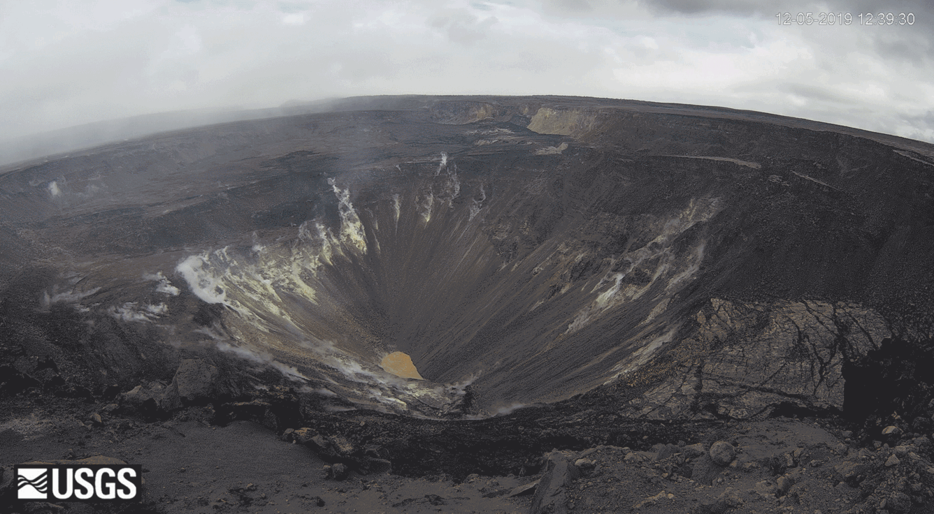Animated GIF showing rise of crater lake