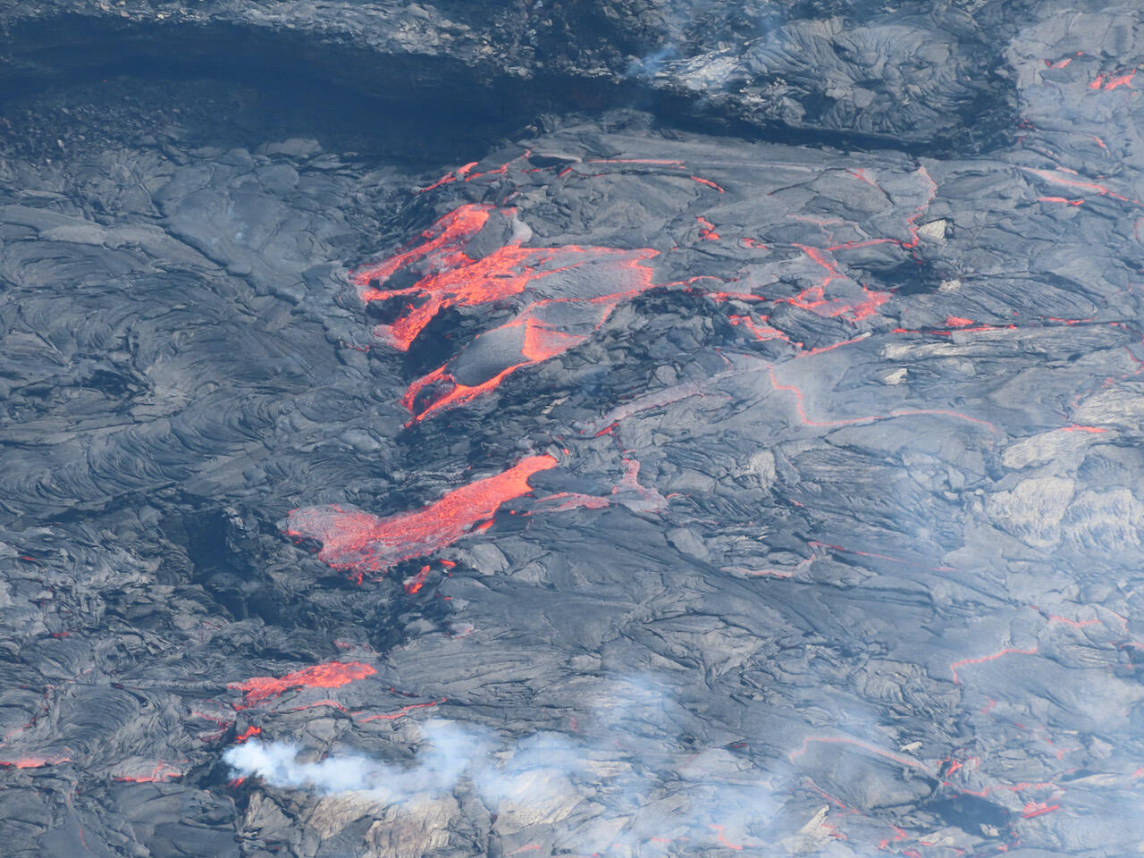 Color photograph of flowing lava