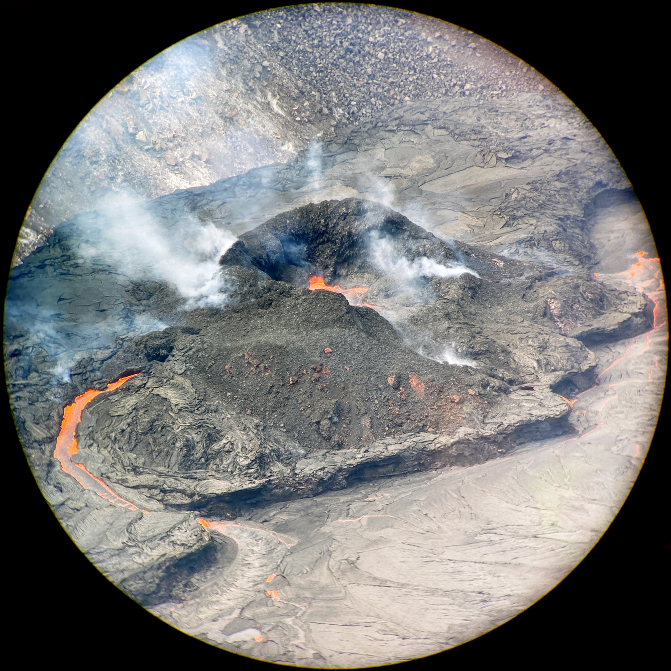 Color photograph of volcanic vent