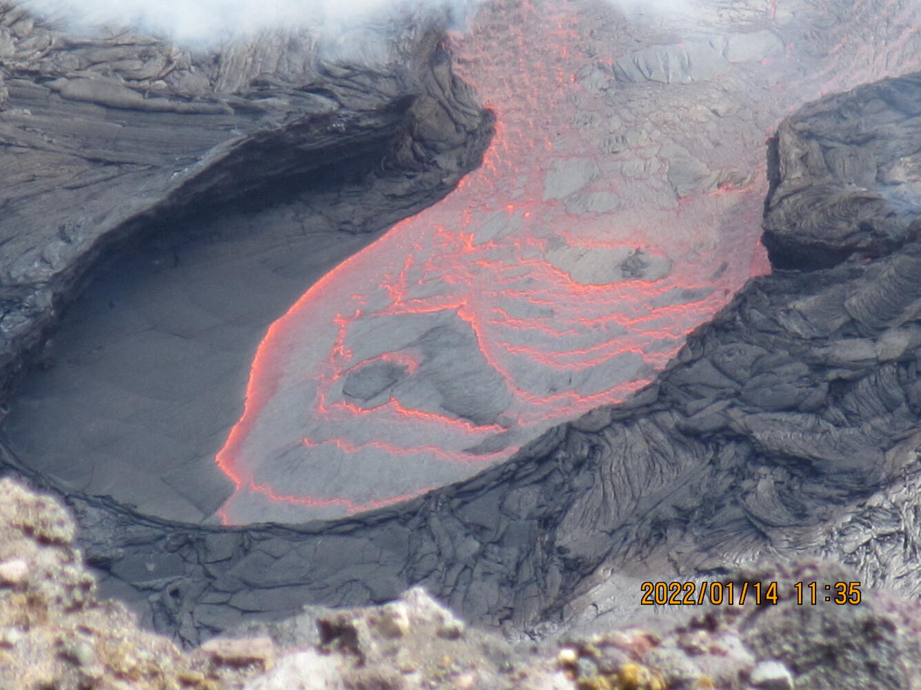 Color photograph of lava flow