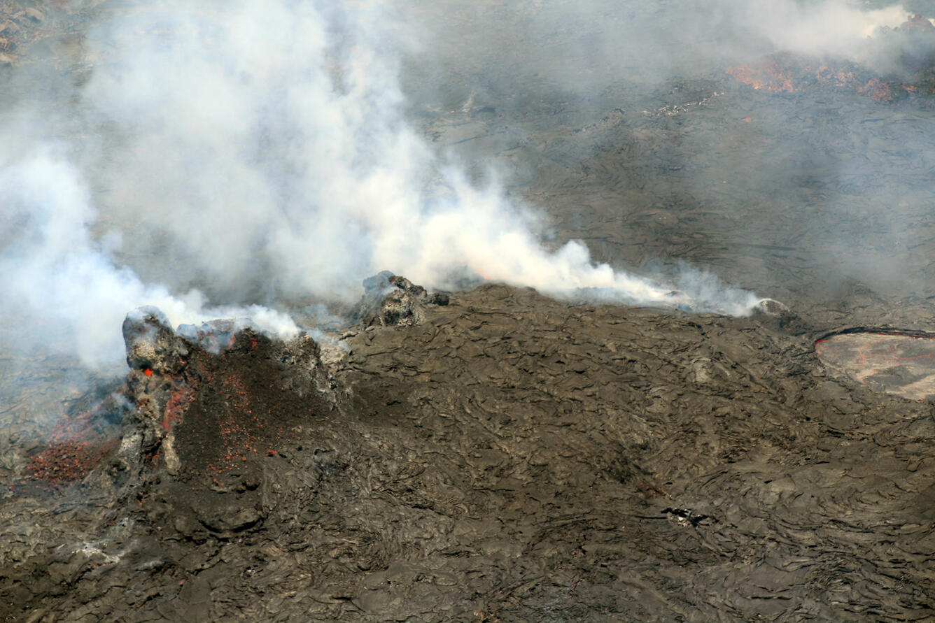 Color photograph of volcanic vent