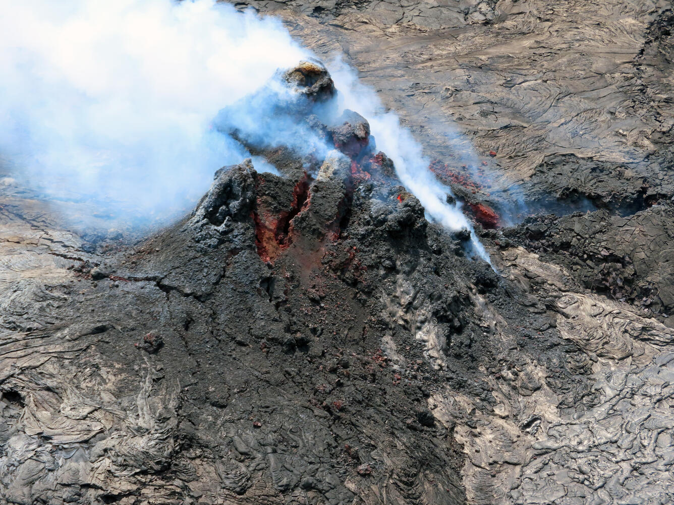 Color photograph of volcanic vent