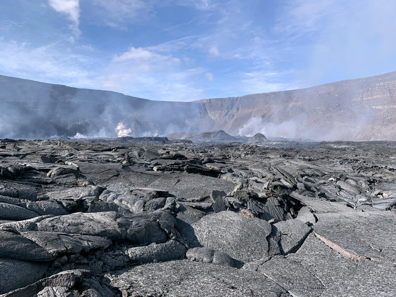 Color photograph of lava flows