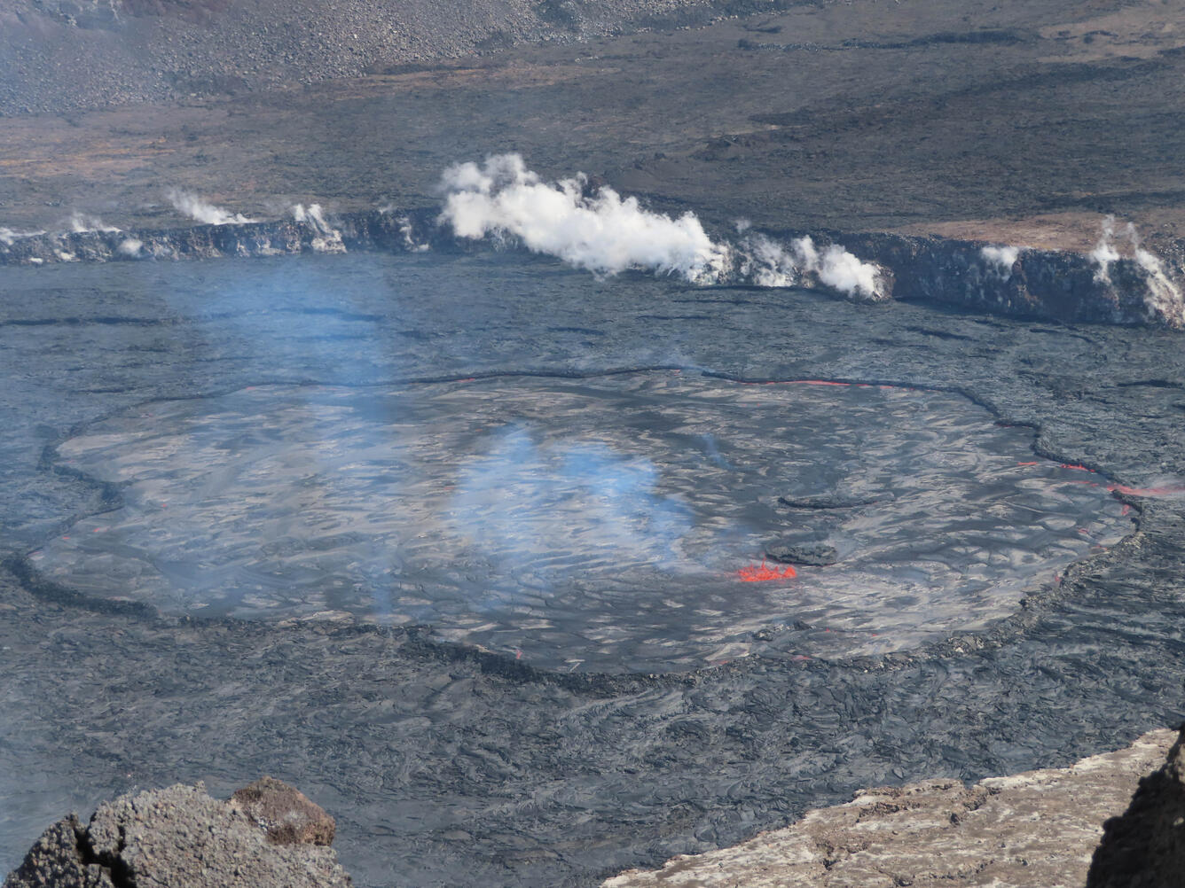 Color photograph of lava lake