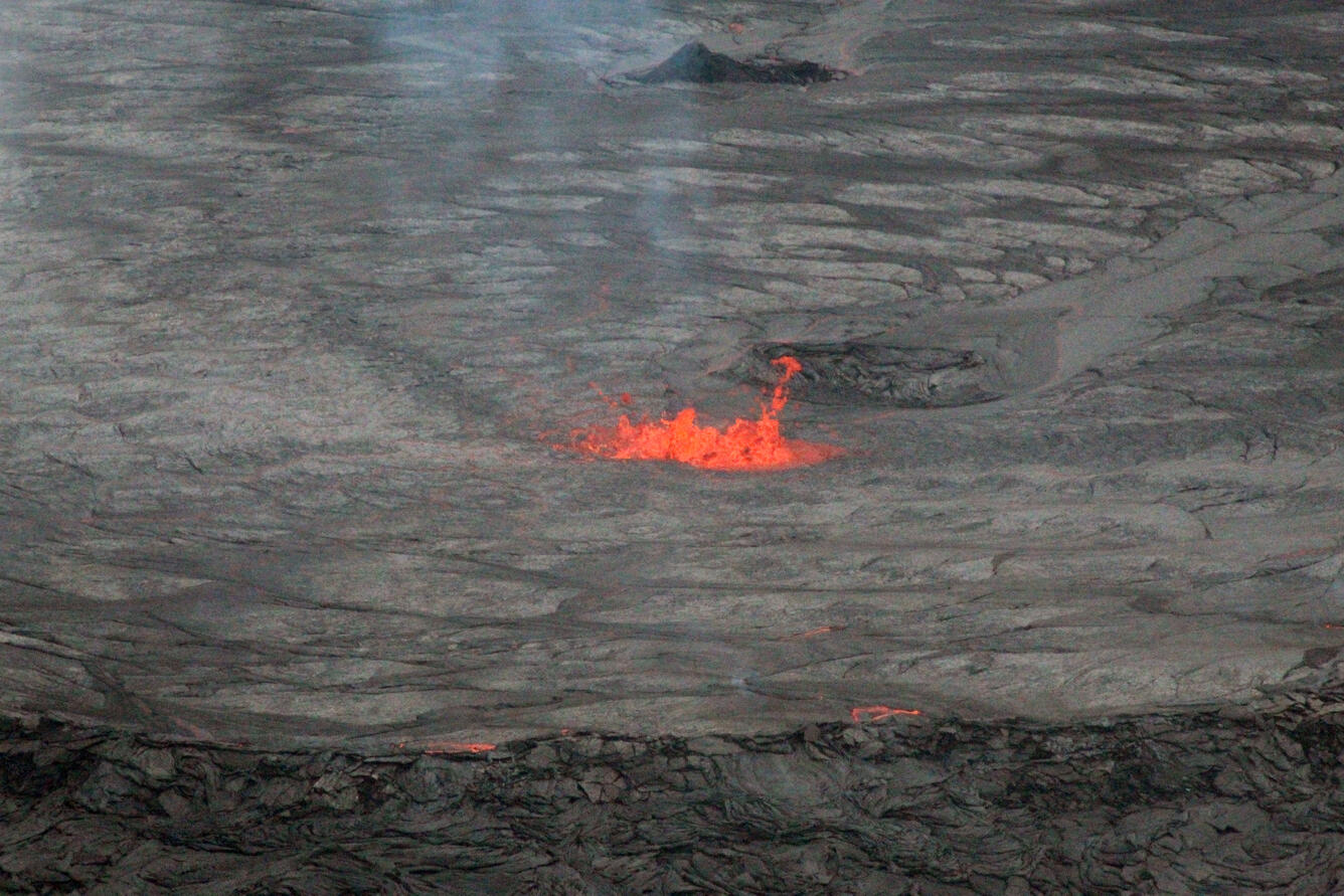 Color photograph of lava lake