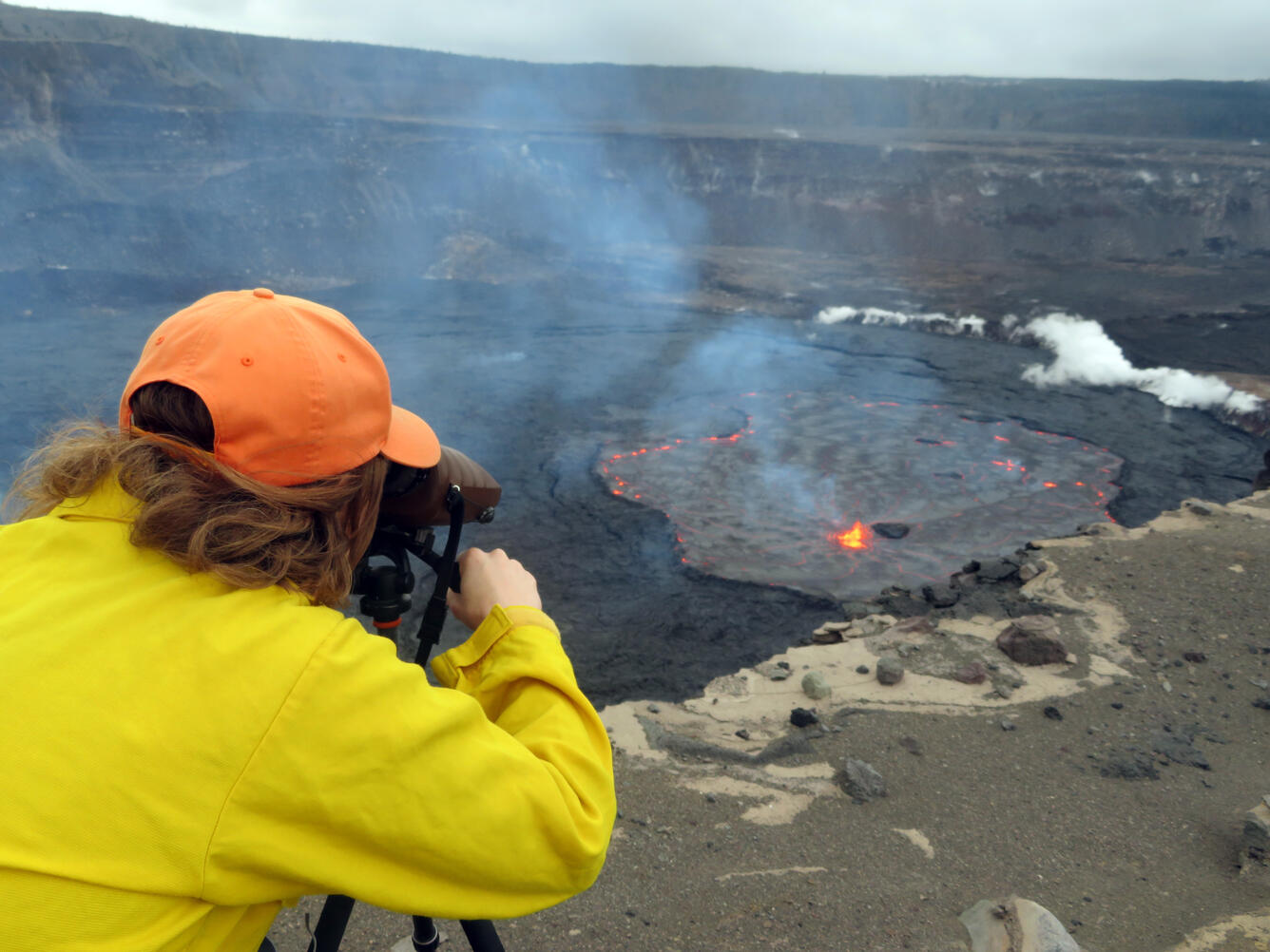 Color photograph of scientist in field