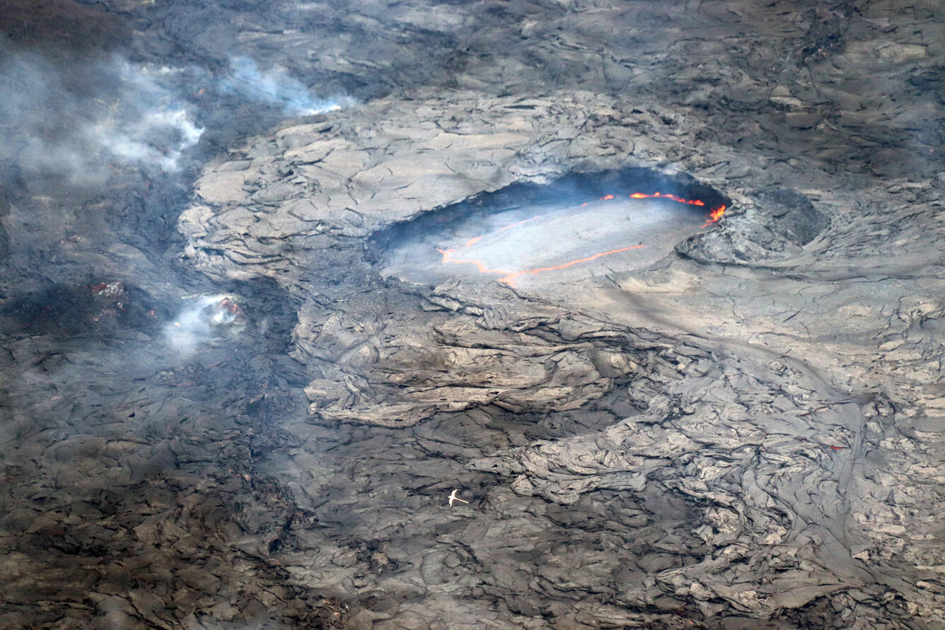 Color photograph of lava lake