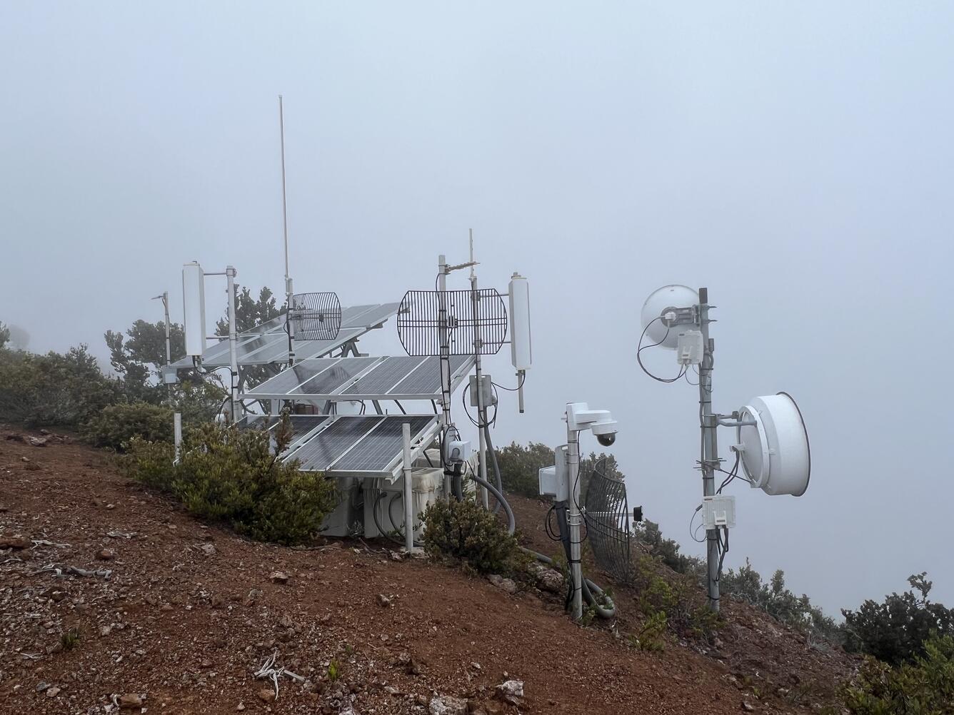 Color photograph of volcano monitoring station