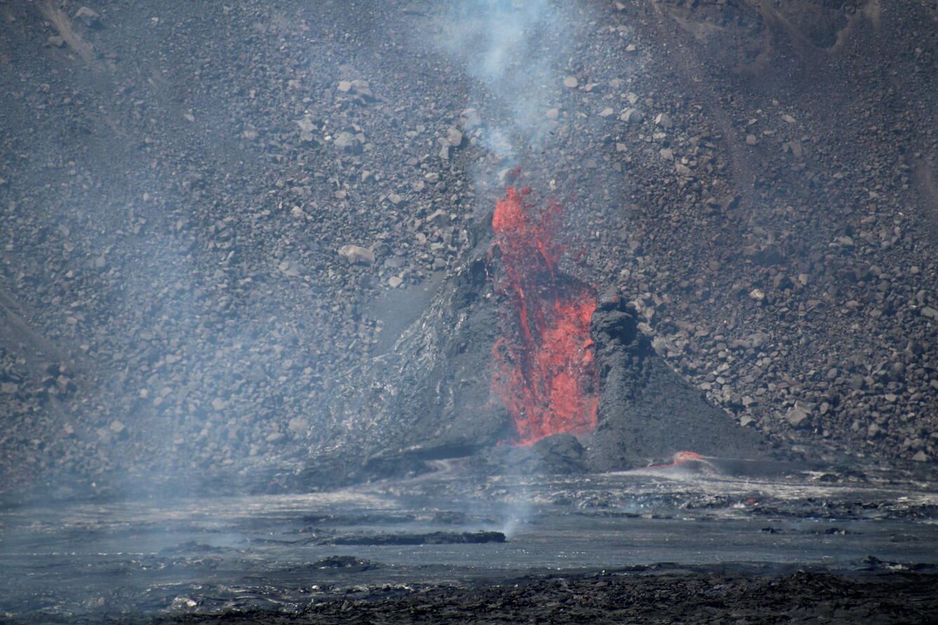 color photograph of volcanic eruptive vent