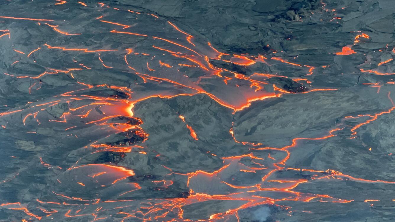 Color photograph of lava flows