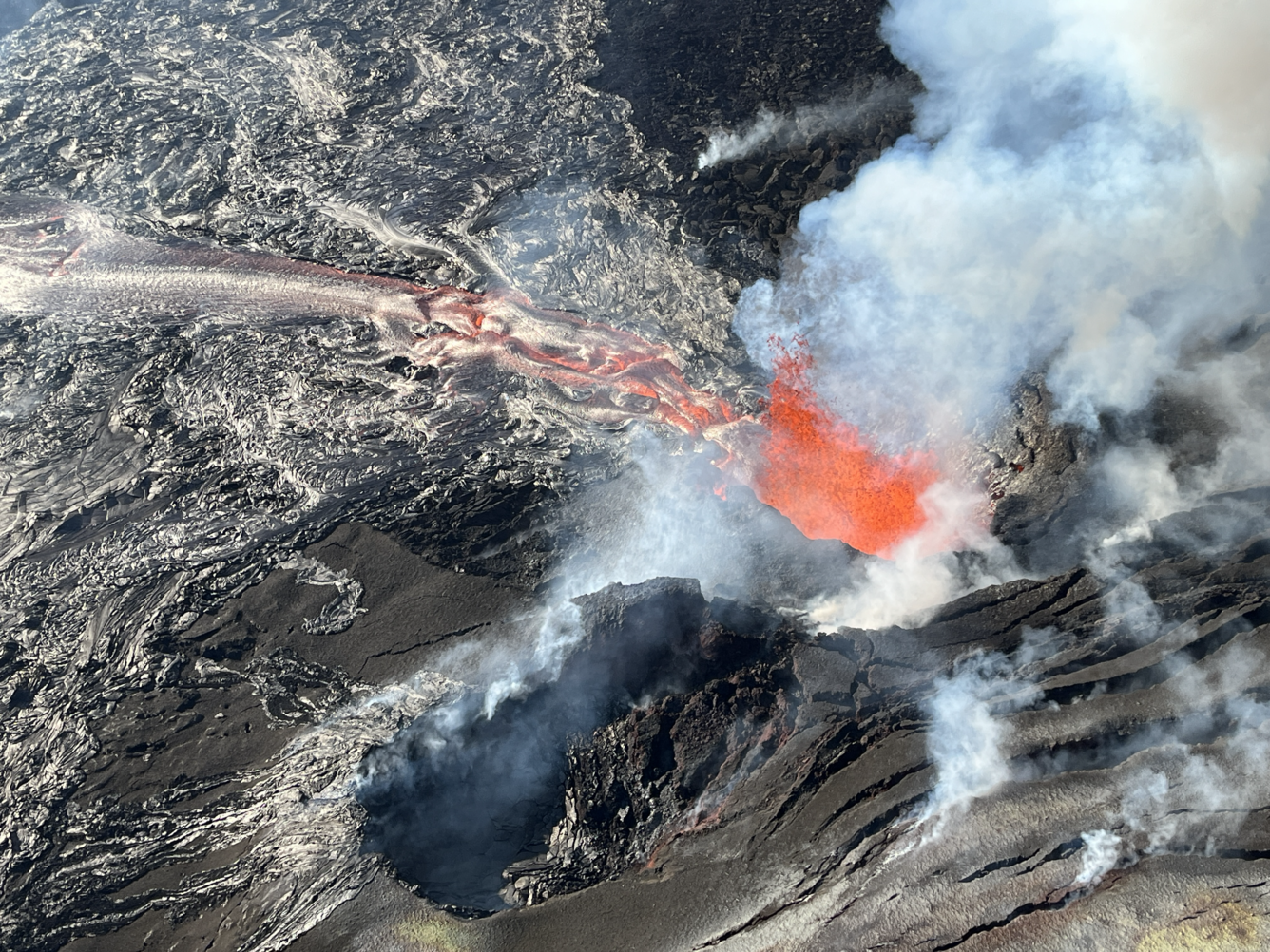 Color photograph of active volcanic vent